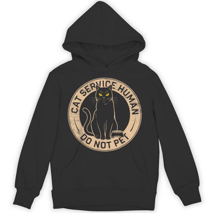 Cute Introvert Cat Service Human Do Not Pet Cat Joke Unisex Hoodie
