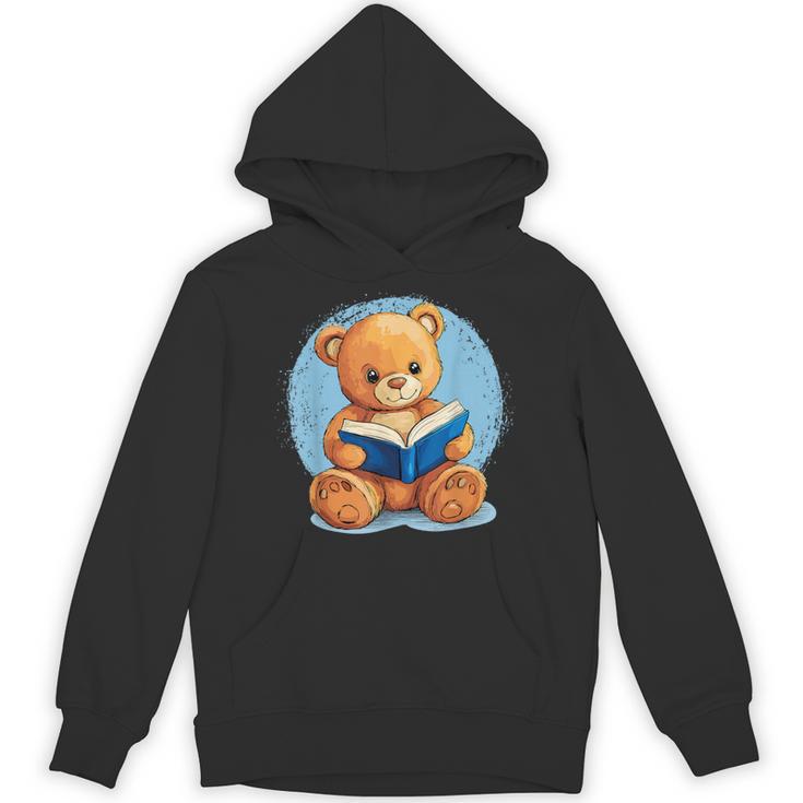 Cute Teddy Bear Reading Book Fun Unisex Hoodie