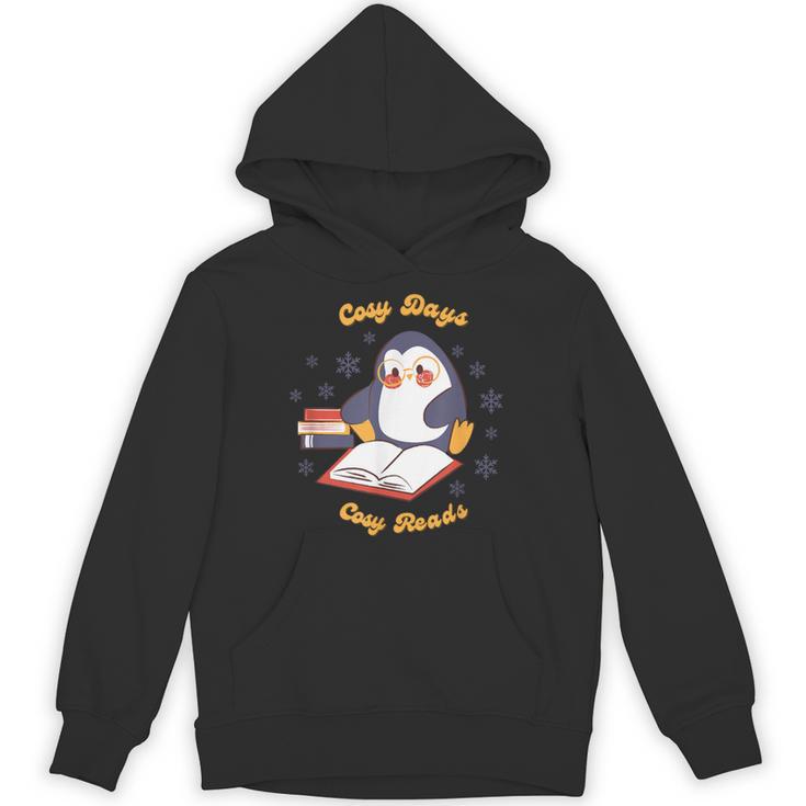 Cute Xmas Book Lover Penguin Reading Cosy Days Cosy Reads Unisex Hoodie