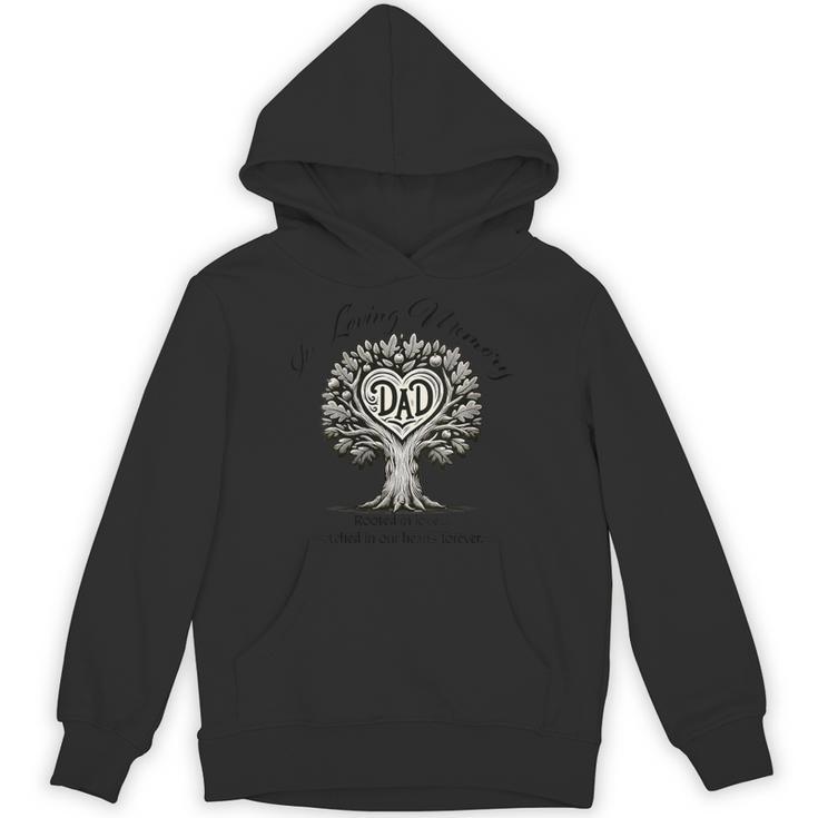 Dad Father Memory And Memorial Tree Of Life With Heart Unisex Hoodie