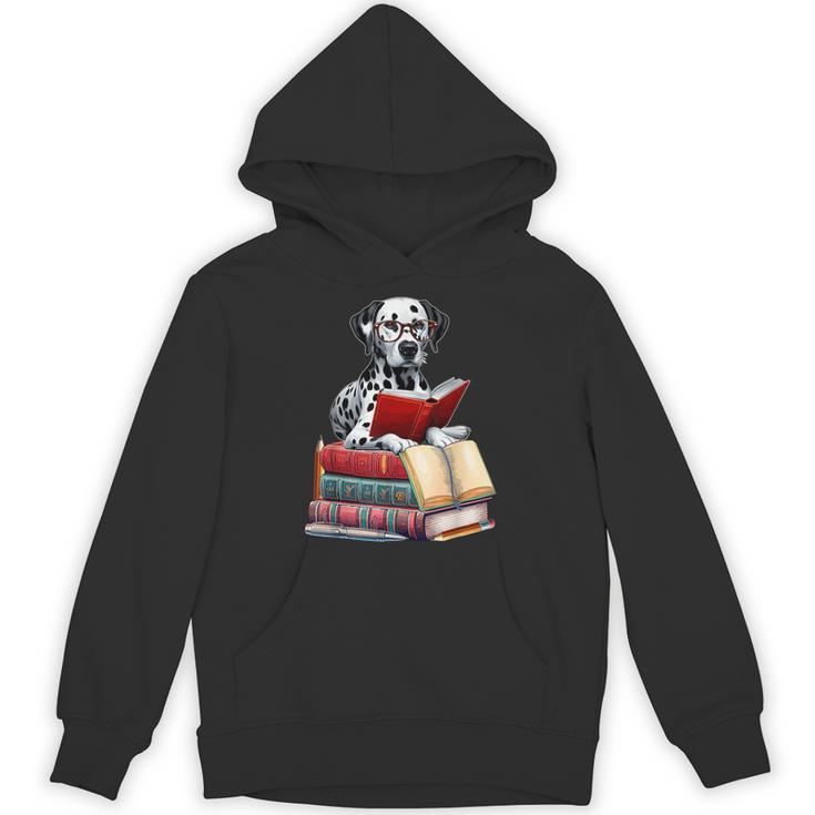 Dalmatian Reading Books Matching Bookworm Readers Librarian Unisex Hoodie