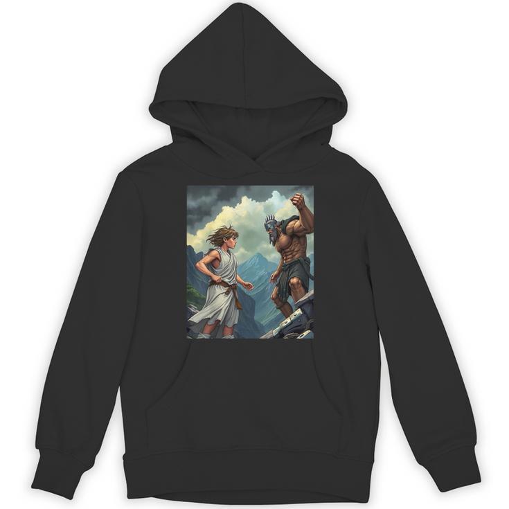 David And Goliath Bible Book Of Samuel King David Comic Unisex Hoodie