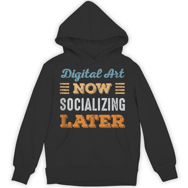 Digital Art Now Minimal Socializing Introvert Vintage Unisex Hoodie