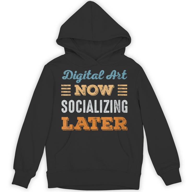 Digital Art Now Minimal Socializing Introvert Vintage Unisex Hoodie