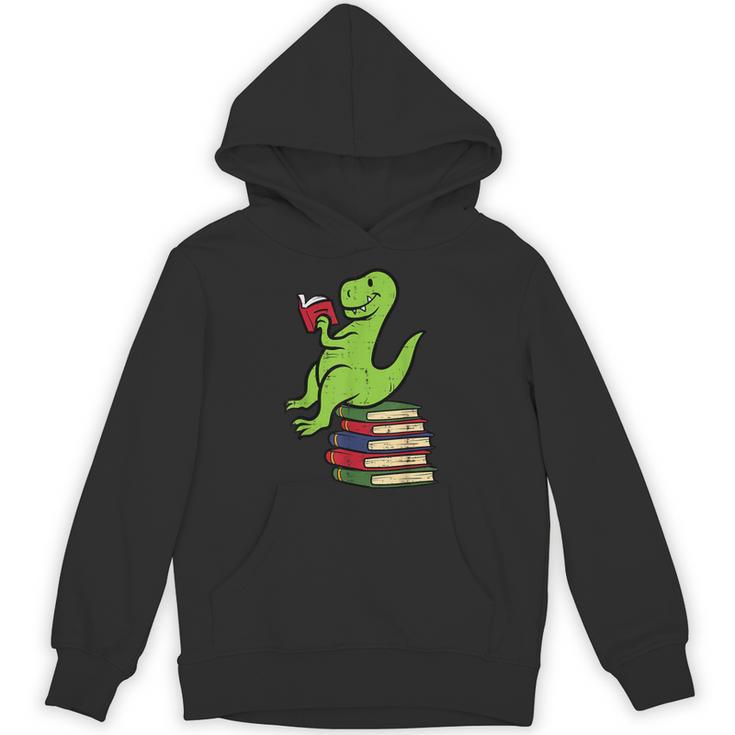Dino Reading Read Reading Librarian Book Men Boys Kids Unisex Hoodie