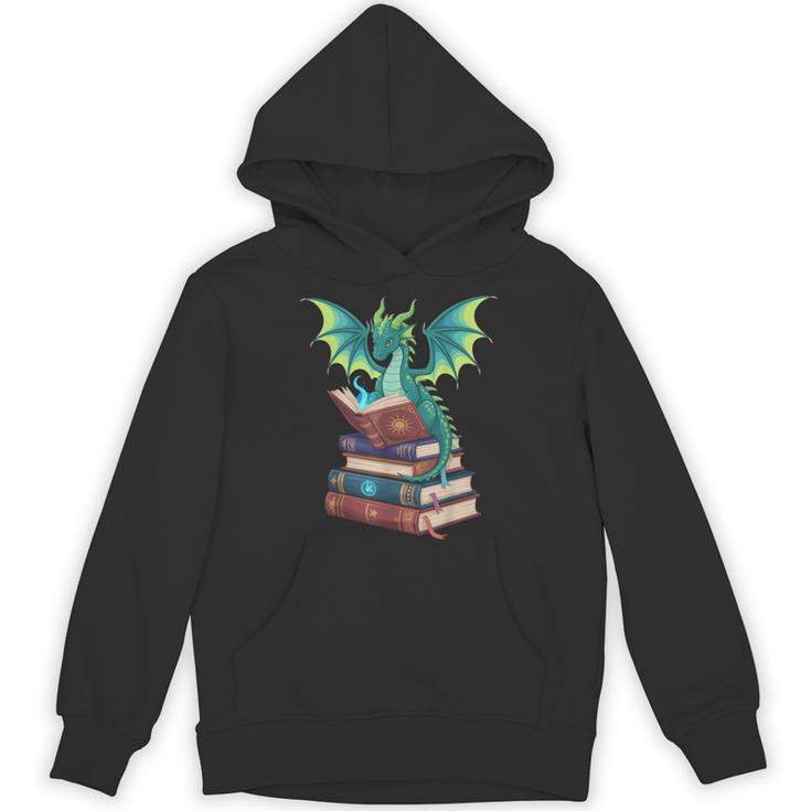 Dragon Reading Books Fantasy Lovers Mythical Creatures Unisex Hoodie
