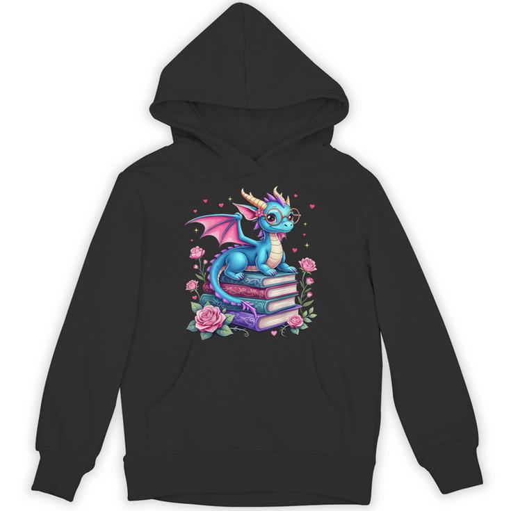 Dragons And Books Dragon Reading Book Lover Girl Bookworm Unisex Hoodie