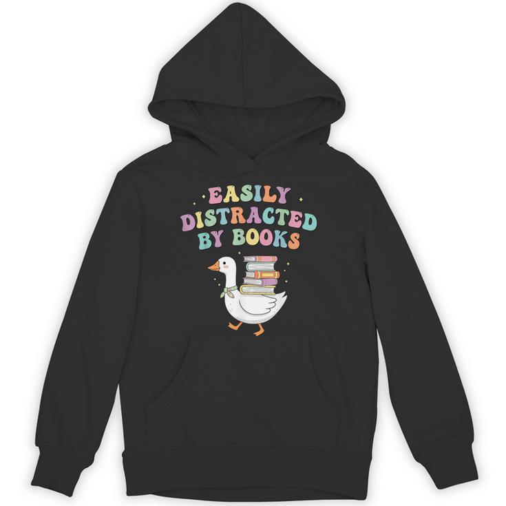 Easily Distracted By Books Silly-Goose Bookish Library Read Unisex Hoodie