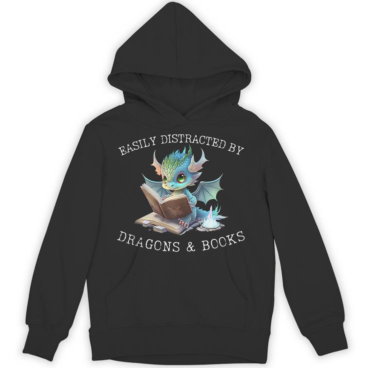 Easily Distracted By Dragons And Books Introvert Shirt Unisex Hoodie