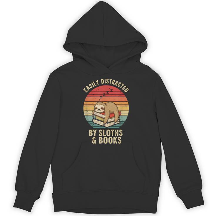 Easily Distracted By Sloths And Books Unisex Hoodie