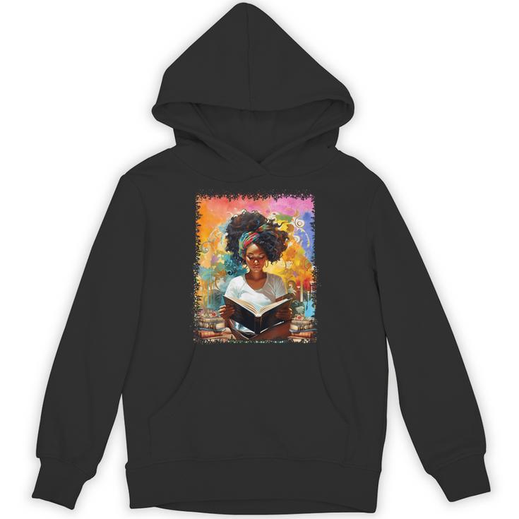 Educated Afro Girl Reading Book Lover History Month Unisex Hoodie