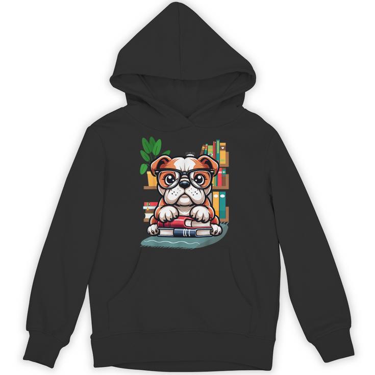 English Bulldog Reading a Book Dog Unisex Hoodie