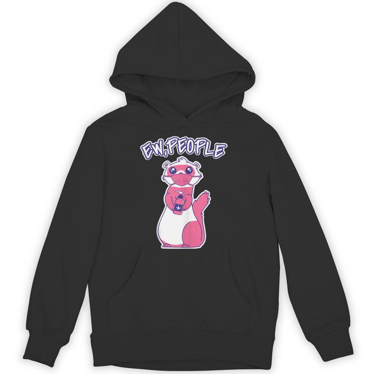 Ew People Introvert Ferrets Saying Mask Ferret Unisex Hoodie