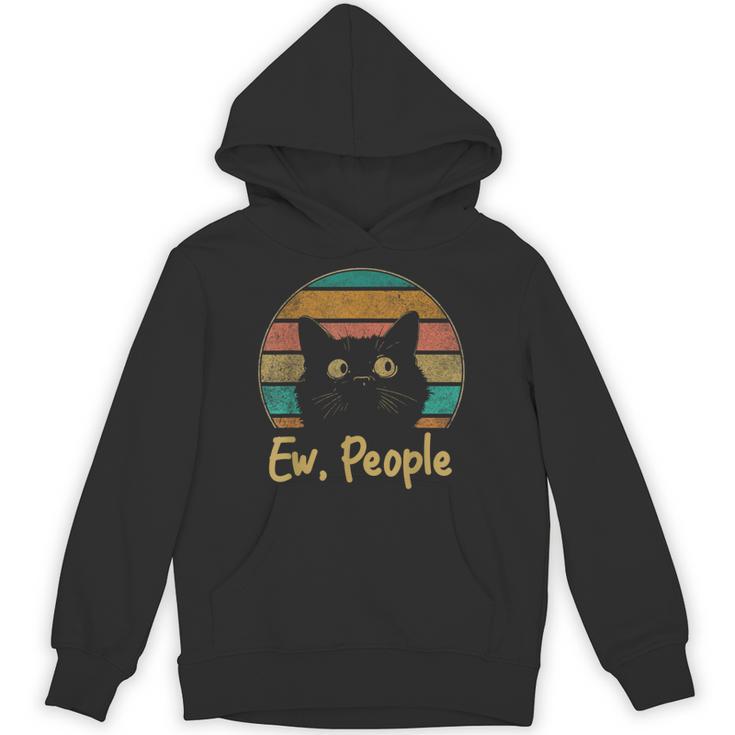 Ew People Retro Cat Lover Social Introvert Unisex Hoodie