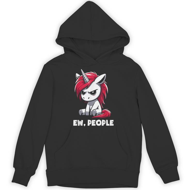 Ew People Unicorn Sarcastic Humor Introvert Unisex Hoodie