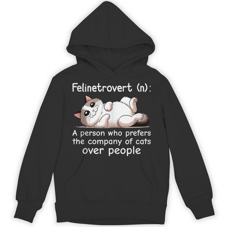 Felinetrovert Definition Cat Lover Introvert Humor Cats Unisex Hoodie