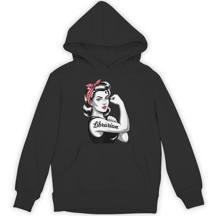 Female Librarian Rosie Riveter Book Guardian Woman Unisex Hoodie