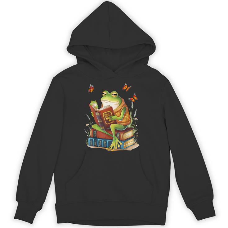Frog & Toad Fishing Vintage Classic Book Frog Reading Book Unisex Hoodie