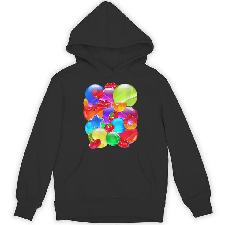 Frutiger Aero Aesthetic Tech Orb Pattern Heart Cherry Lips Unisex Hoodie