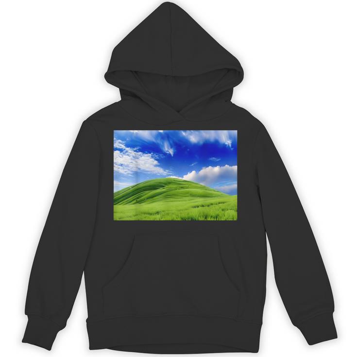Frutiger Aero Meadow Aesthetic Y2k 2000s Ironic Nostalgic Unisex Hoodie
