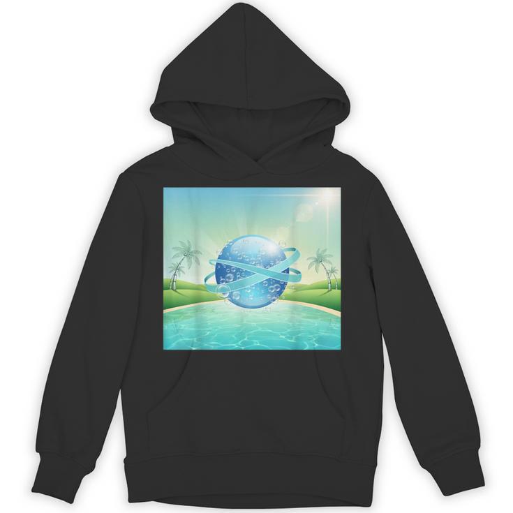 Frutiger Aero Y2k Aesthetic Palm Trees Cyber Beach World Unisex Hoodie
