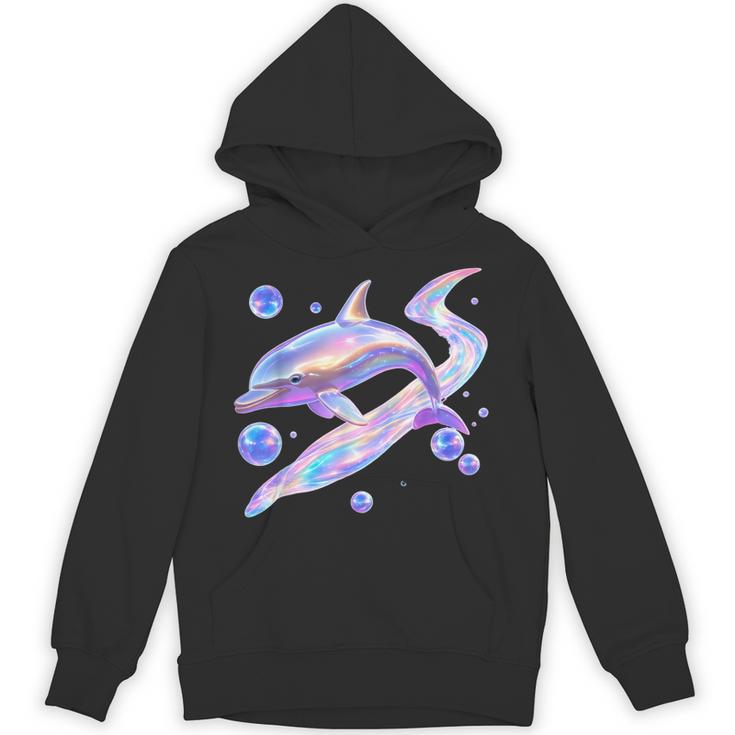 Frutiger Aero Y2K Chrome Dolphin Unisex Hoodie