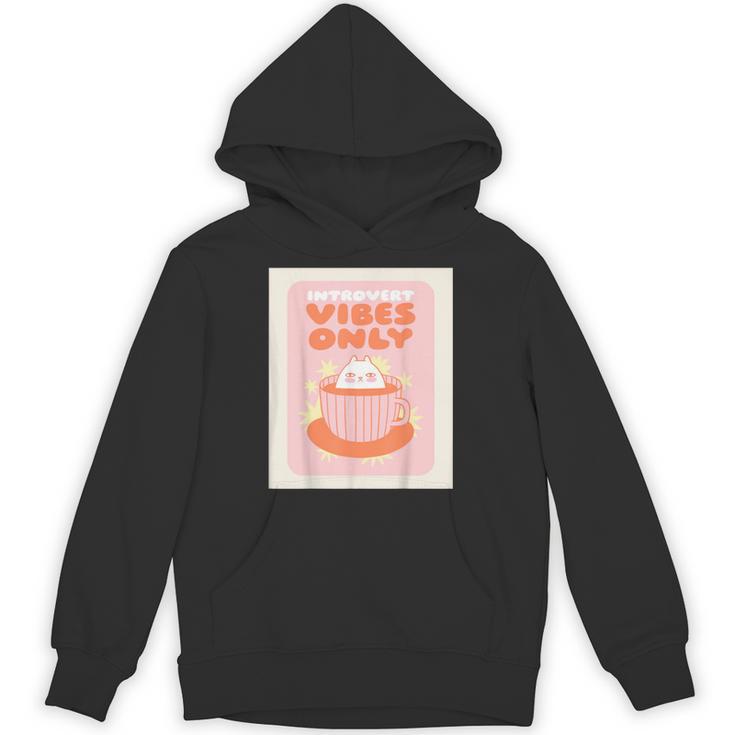 Fun Cool Cute Introvert Cat Character Quote Tea Cup For Men Women Unisex Hoodie