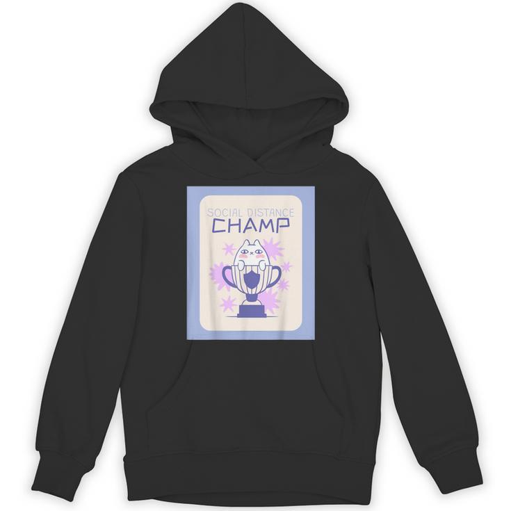 Fun Cute Introvert Cat Character Trophy For Men Women Unisex Hoodie