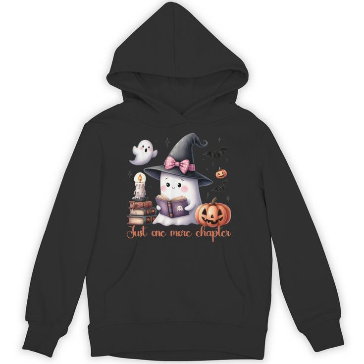 Ghost Reading Book Coquette Bow Halloween Girl Toddler Kid Unisex Hoodie