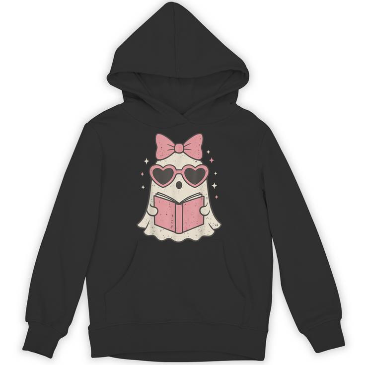 Ghost Reading Book Halloween Cat Lover Unisex Hoodie
