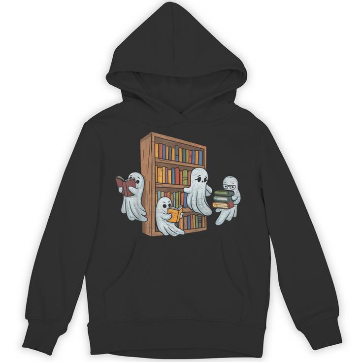 Ghosts Reading Books Teacher Halloween Librarian Book Lover Unisex Hoodie