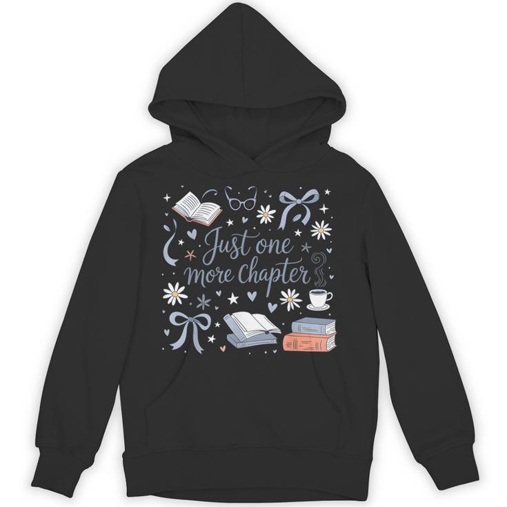 Girl Coquette Bow Just One More Chapter Book Bookish Reading Unisex Hoodie