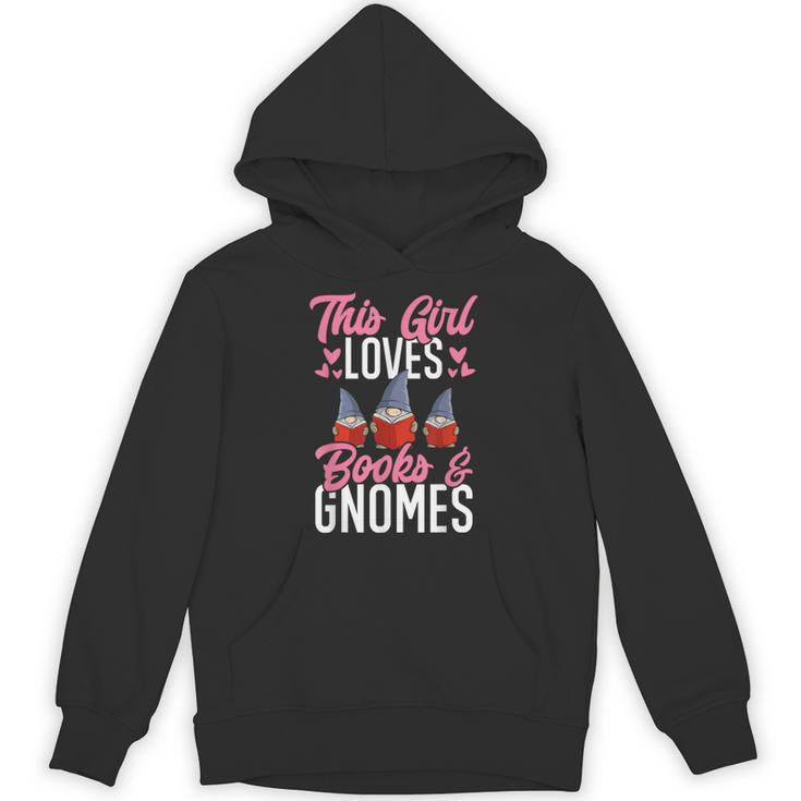 This Girl Loves Books And Gnomes Gardener Dwarf Garden Gnome Unisex Hoodie