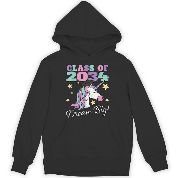 Girls Class Of 2034 Magical Unicorn Graduation Cap Unisex Hoodie