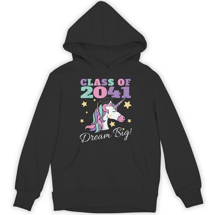 Girls Class Of 2041 Magical Unicorn Graduation Cap Unisex Hoodie