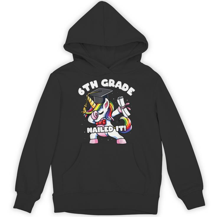 Girls Dabbing Unicorn 6th Sixth Grade Nailed It Graduation Unisex Hoodie