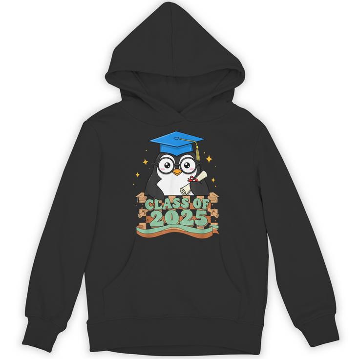 Graduate Penguin Class Of 2025 Kids Graduation Unisex Hoodie