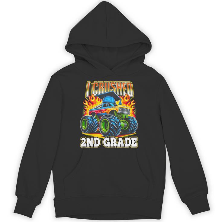 Graduation 2nd Grade Monster Truck Boys I Crushed Grad Unisex Hoodie