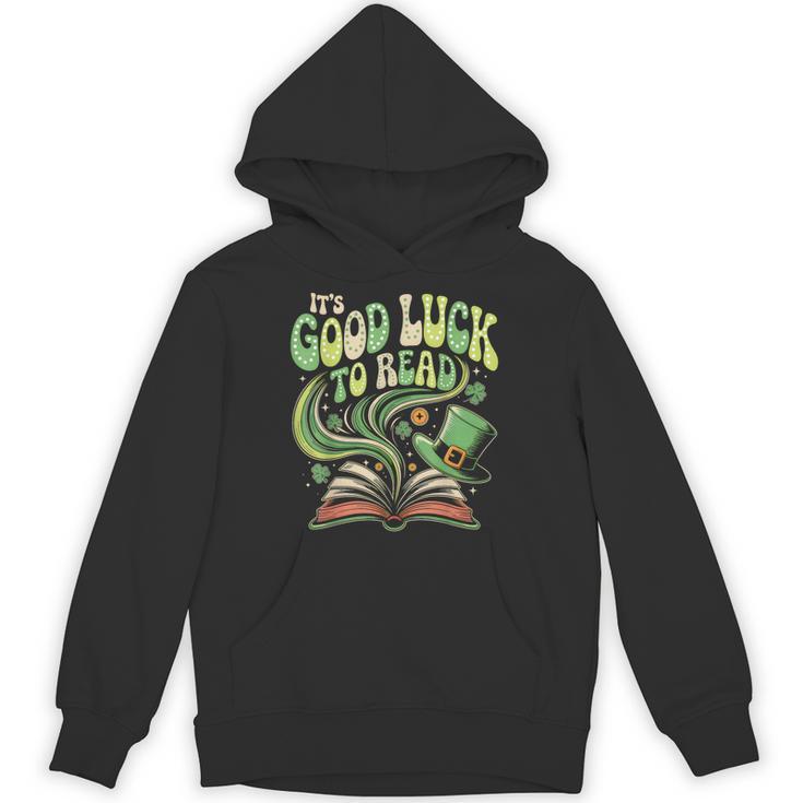 Groovy It's Good Luck To Read St Patrick's Day Book Lucky Unisex Hoodie