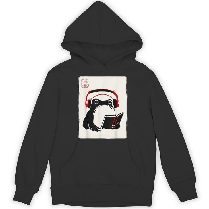 Grumpy Frog Books Music Kawaii Ink Japanese Unisex Hoodie