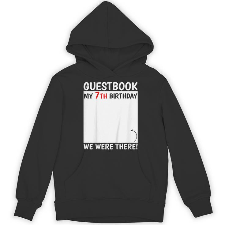 Guestbook 7th Birthday 7 Year Old Born 2018 Bday Unisex Hoodie