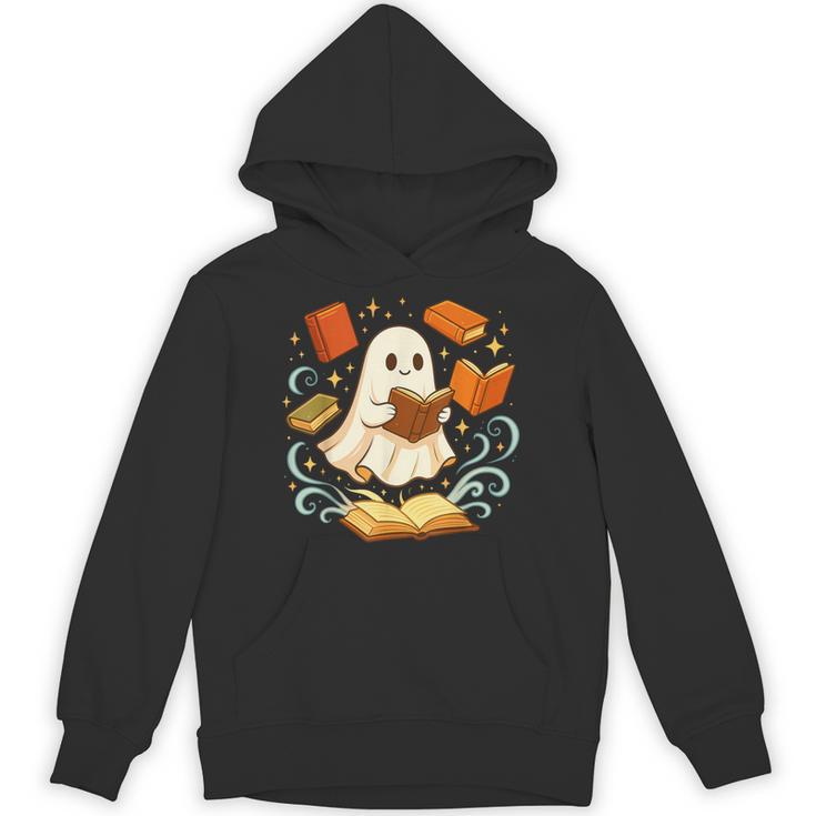 Halloween Cute Ghost Shirt Reading Books Ghost Unisex Hoodie