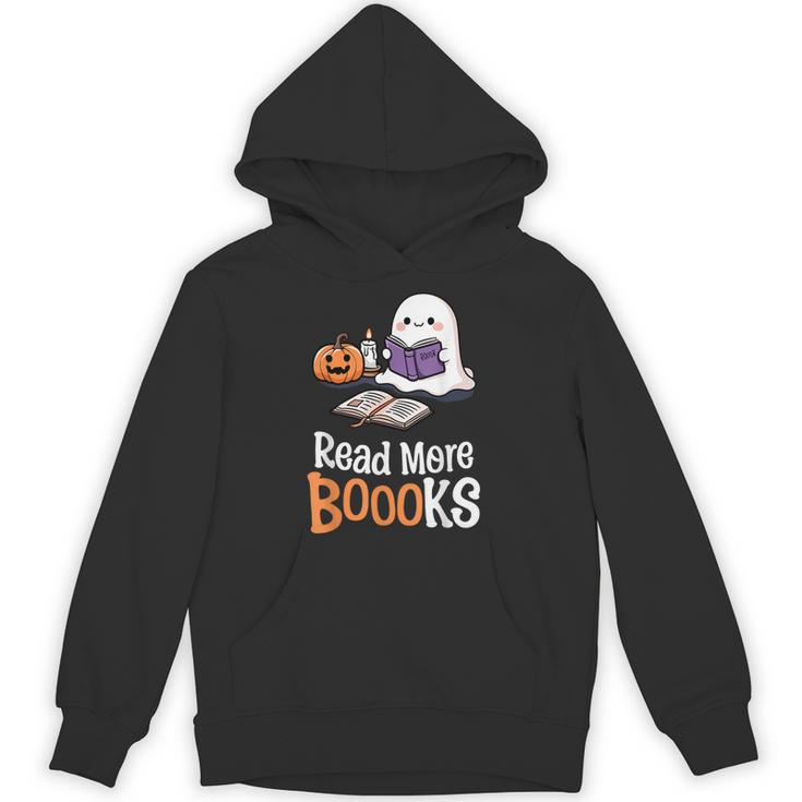Halloween Teacher Women Cute Reading Ghost Read More Books Unisex Hoodie