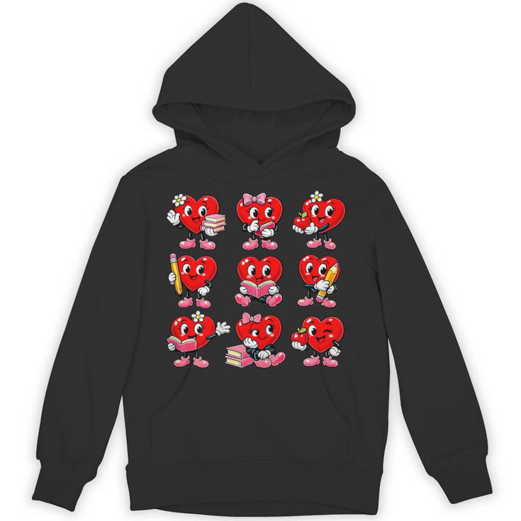 Heart Reading Books Valentine’s Day Girl And Boy Book Lovers Unisex Hoodie