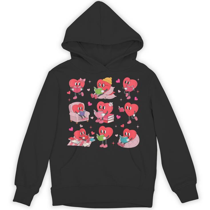 Hearts Reading Book Lovers All Booked For Valentine Unisex Hoodie
