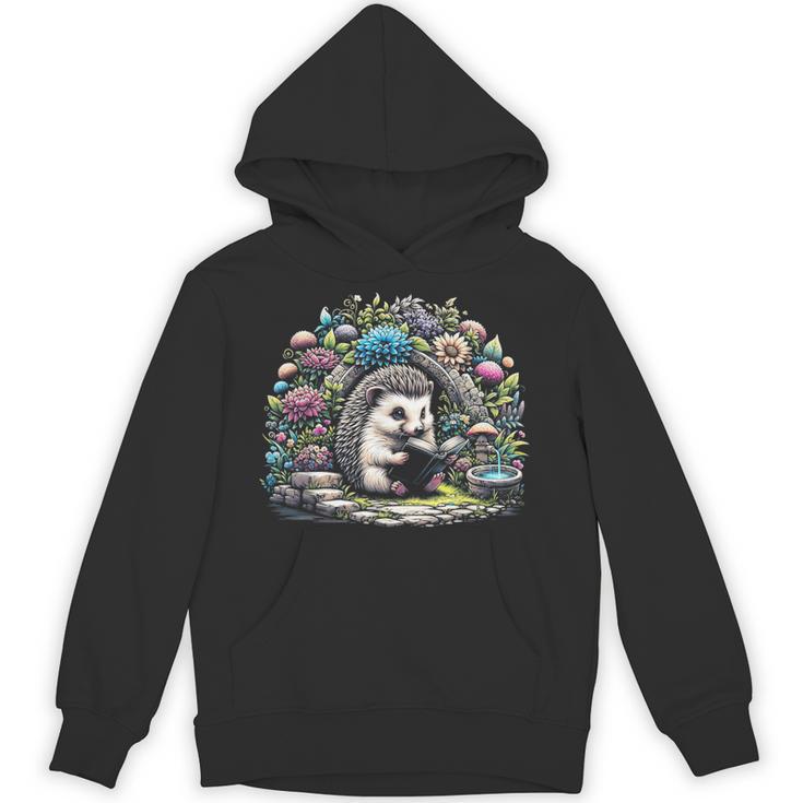Hedgehog Reading Book Lake Scenery Reading Unisex Hoodie