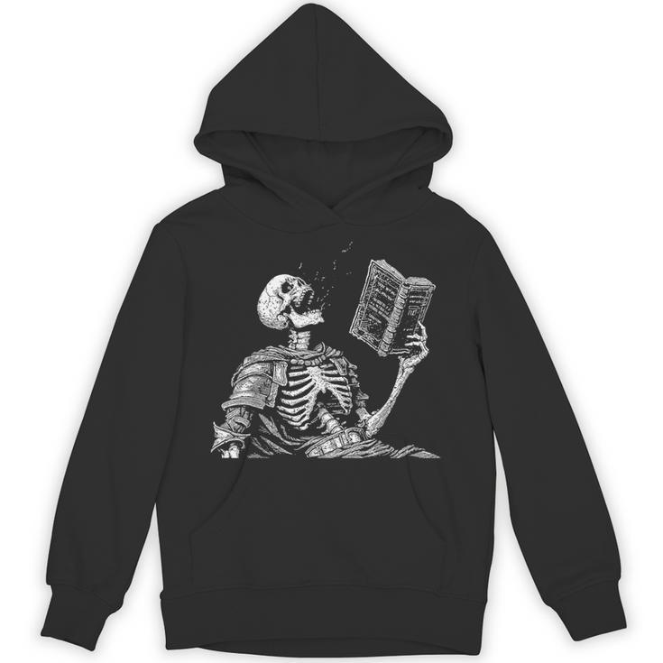 Hilarious Skeleton Holding a Book And Laughing Gothic Unisex Hoodie