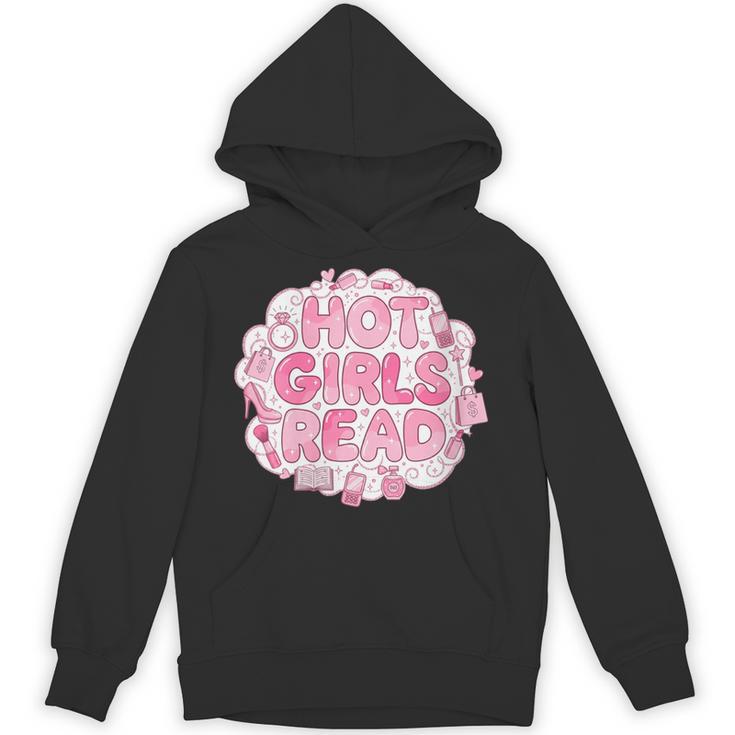 Hot Girls Read Pink Aesthetic Book Lover Reading Unisex Hoodie