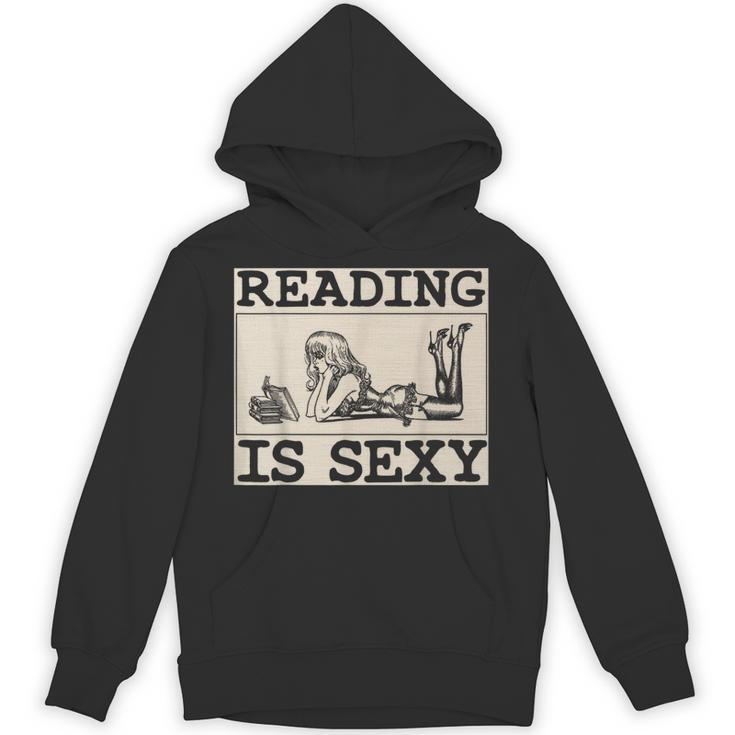 Hot Pin Up Girl Comic Book Vintage Reading Is Sexy Unisex Hoodie