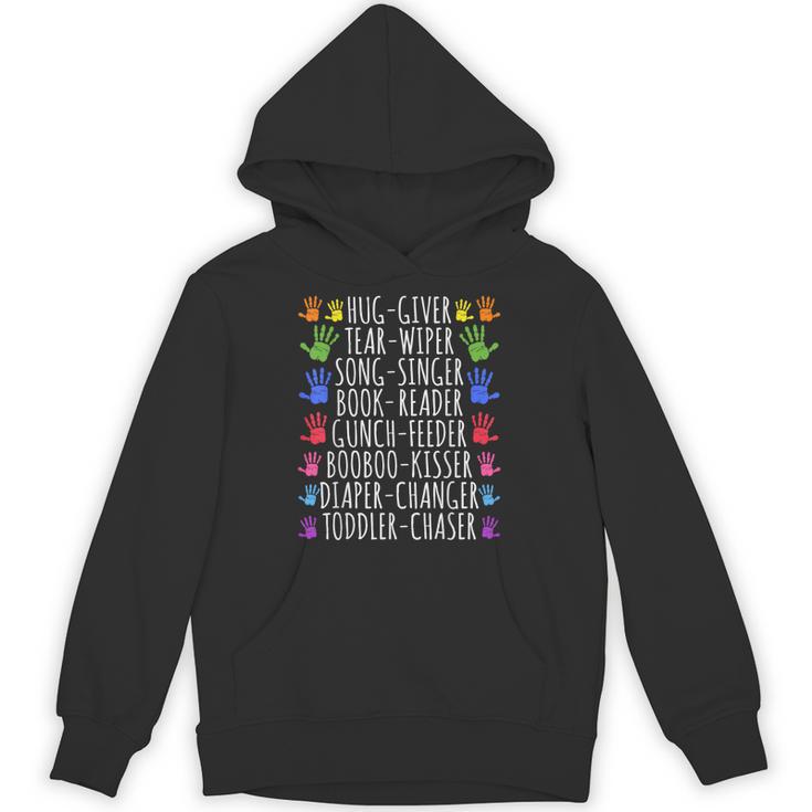 Hug Giver Book Reader Diaper Changer Daycare Teacher Unisex Hoodie